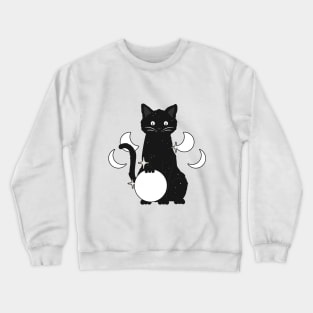 Halloween Witchy Black Cat Crewneck Sweatshirt